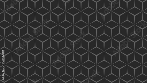 Geometric pattern based on three-pointed stars on a black background