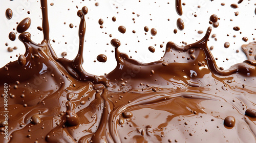 A Symphony of Chocolate Motion: A Collage of Dynamic Chocolate Splashes Frozen in Time, Showcasing the Liquid's Richness and the Artistry of a Delicious Collision.