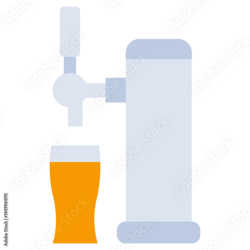 Beer Tap Flat Icon, Solid Color Flat Icon Symbol