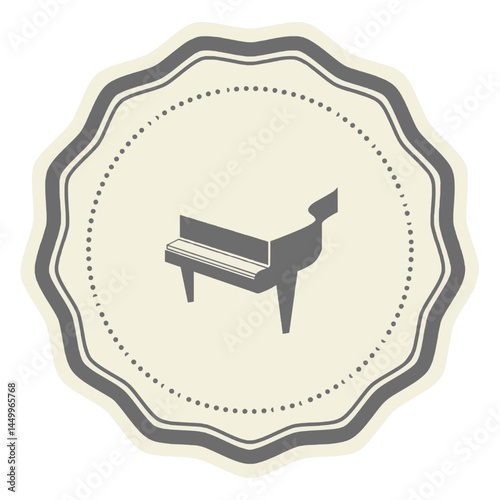 Music themed round icons with beige base color