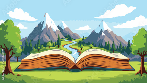 open book on mountain