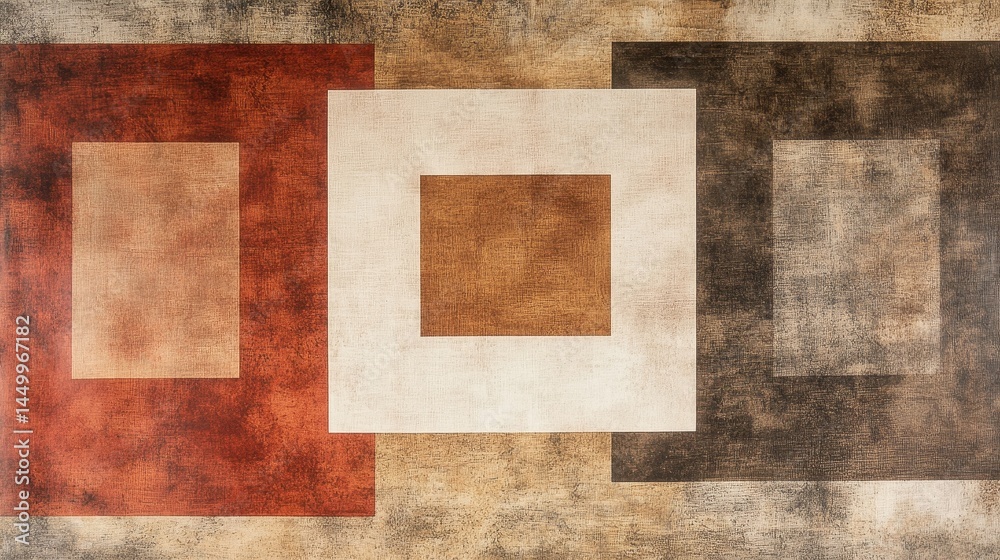 Fototapeta premium abstract geometric square pattern brown beige texture background