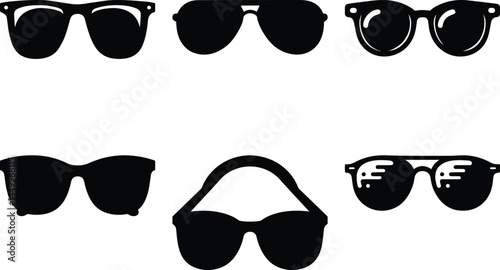 Summer sunglass bundle silhouette vector art design