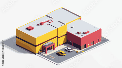 isometric building in the city vector