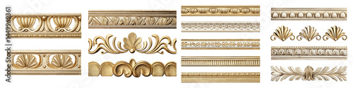 Ornate architectural moldings and decorative classical designs
