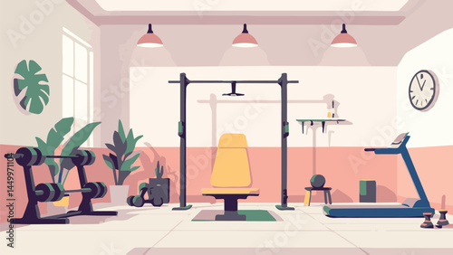 gymnasium vector illustration - gym for workout