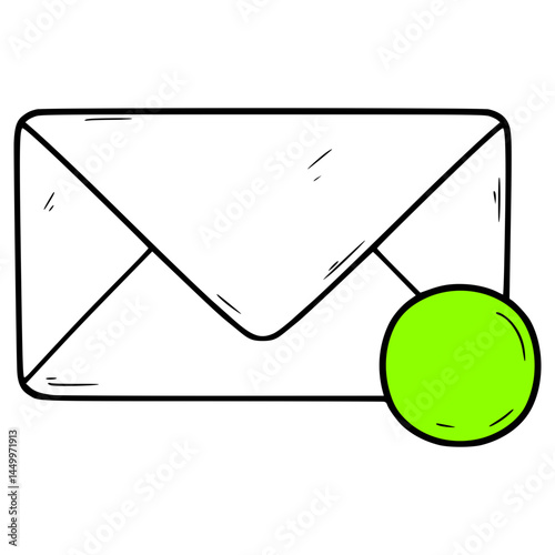 new mail illustration hand drawn isolated vector