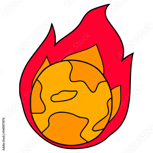 global warming illustration hand drawn isolated vector