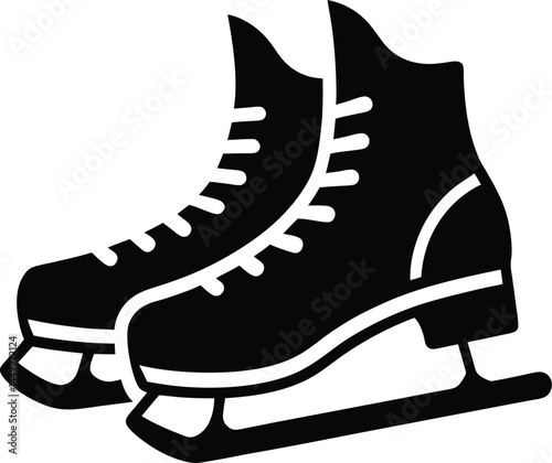 pair of ice skates on white background