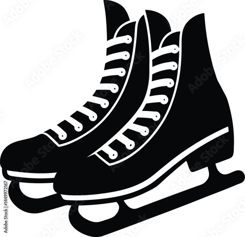 pair of ice skates on white background