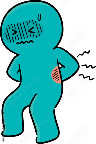 Illustration of man got backache
