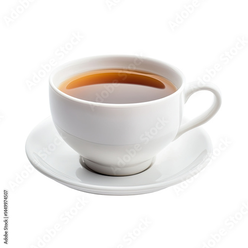 Wallpaper Mural A cup of hot, dark tea, in a white ceramic mug and saucer.  The tea is full Torontodigital.ca