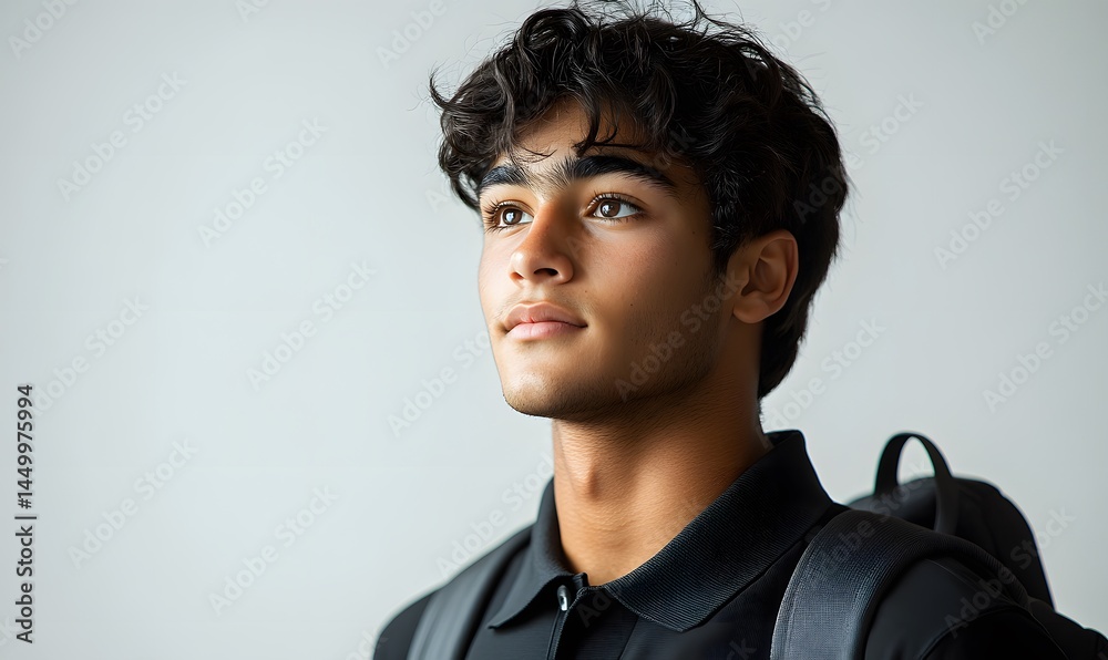 Fototapeta premium Indian student with laptop showing confidence, digital learning, and modern education in culturally rich setting 