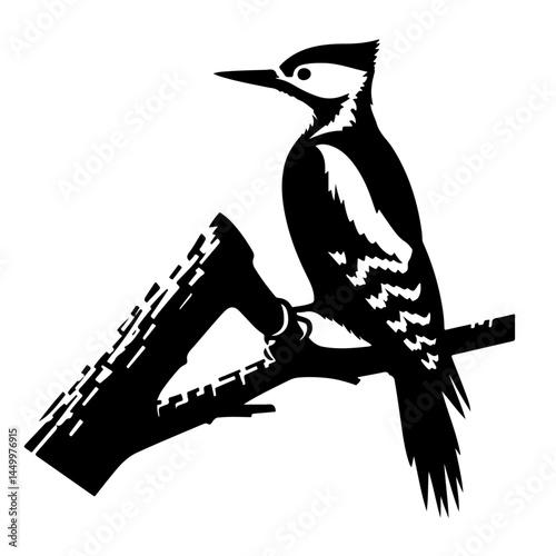 Woodpecker Silhouette for Wildlife and Nature Design