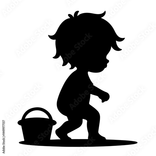Child Pointing Up Silhouette