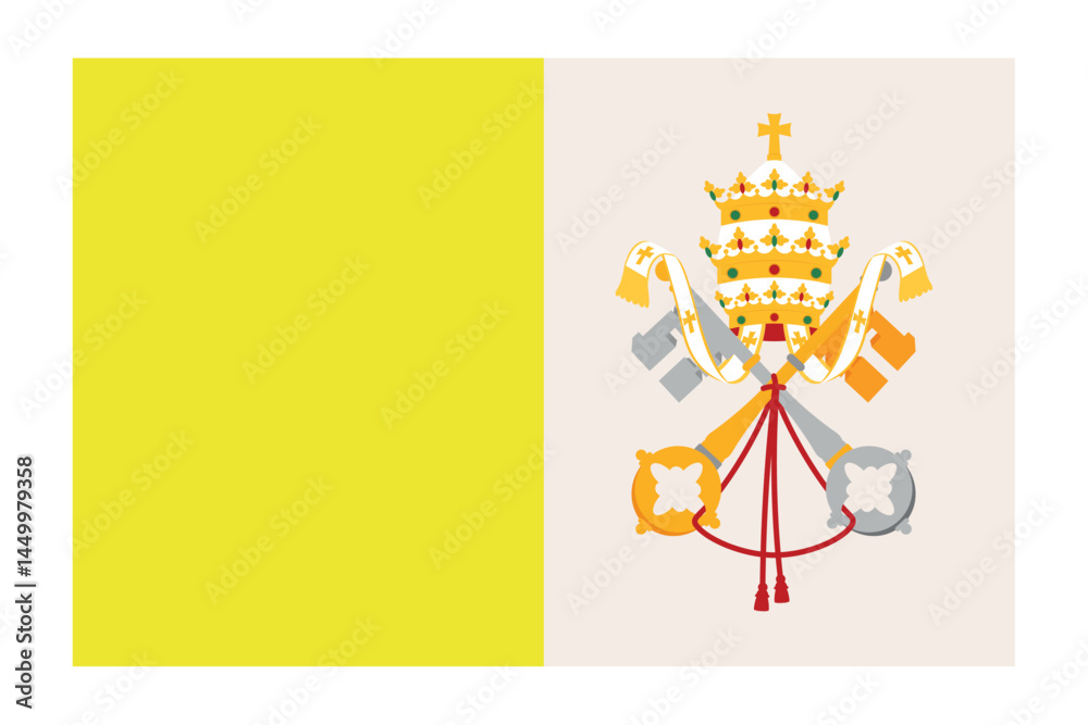 Papal Coat of Arms Keys of Heaven Vatican Flag Symbol Identity Icon