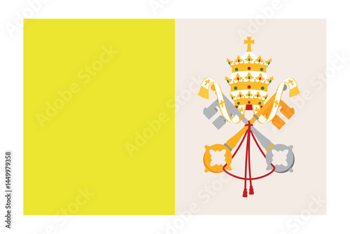 Obraz na płótnie Papal Coat of Arms Keys of Heaven Vatican Flag Symbol Identity Icon w salonie