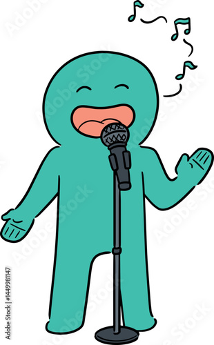 Illustration of singer

