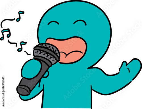 Illustration of singer
