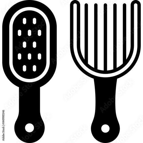 Hairbrush glyph icon