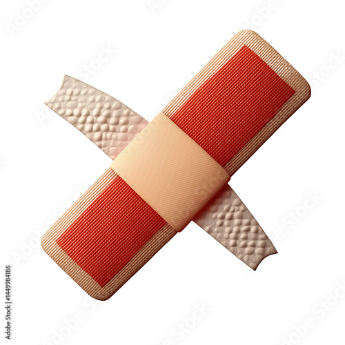  3D icon of a bandage, isolated on a transparent background