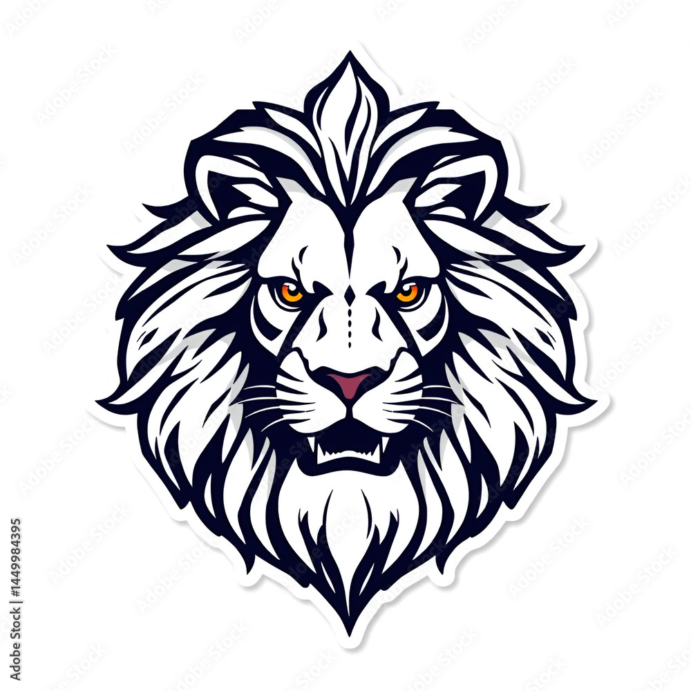 Obraz premium Sticker LION design vector icon
