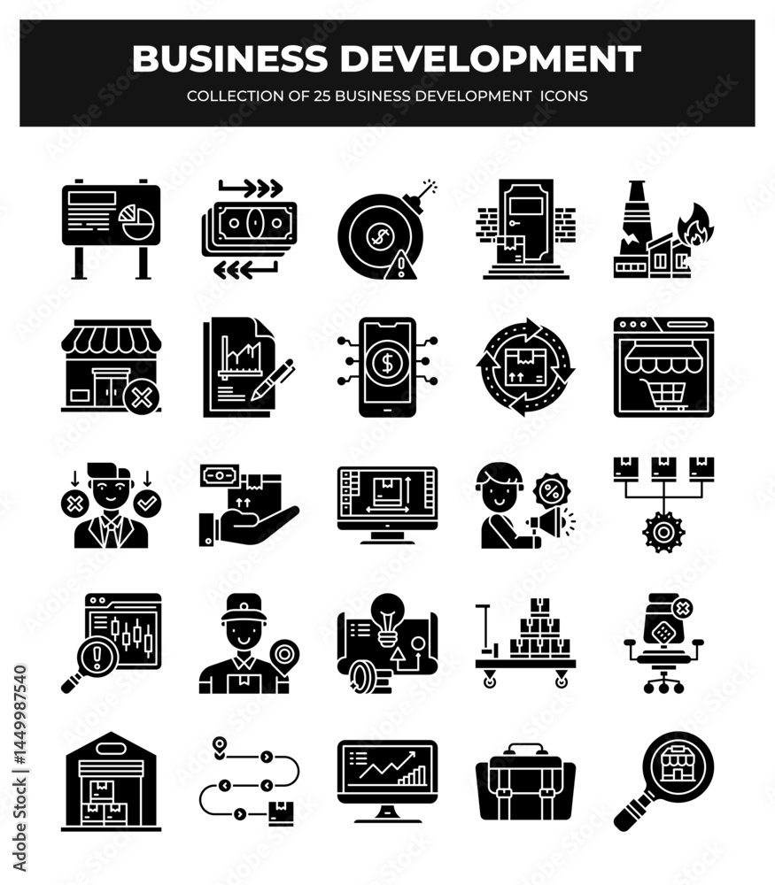 Business Development Icons: 25 Essential Icons for Growth and Strategy Business Development Icons: 25 Essential Icons for Growth and Strategy