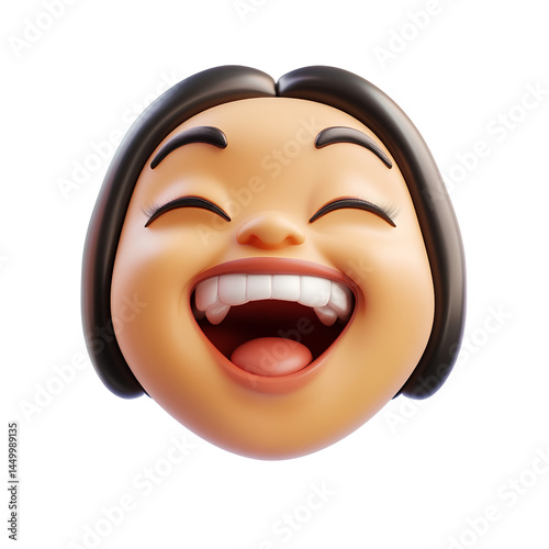 laughing emoji, white background, transparent png 