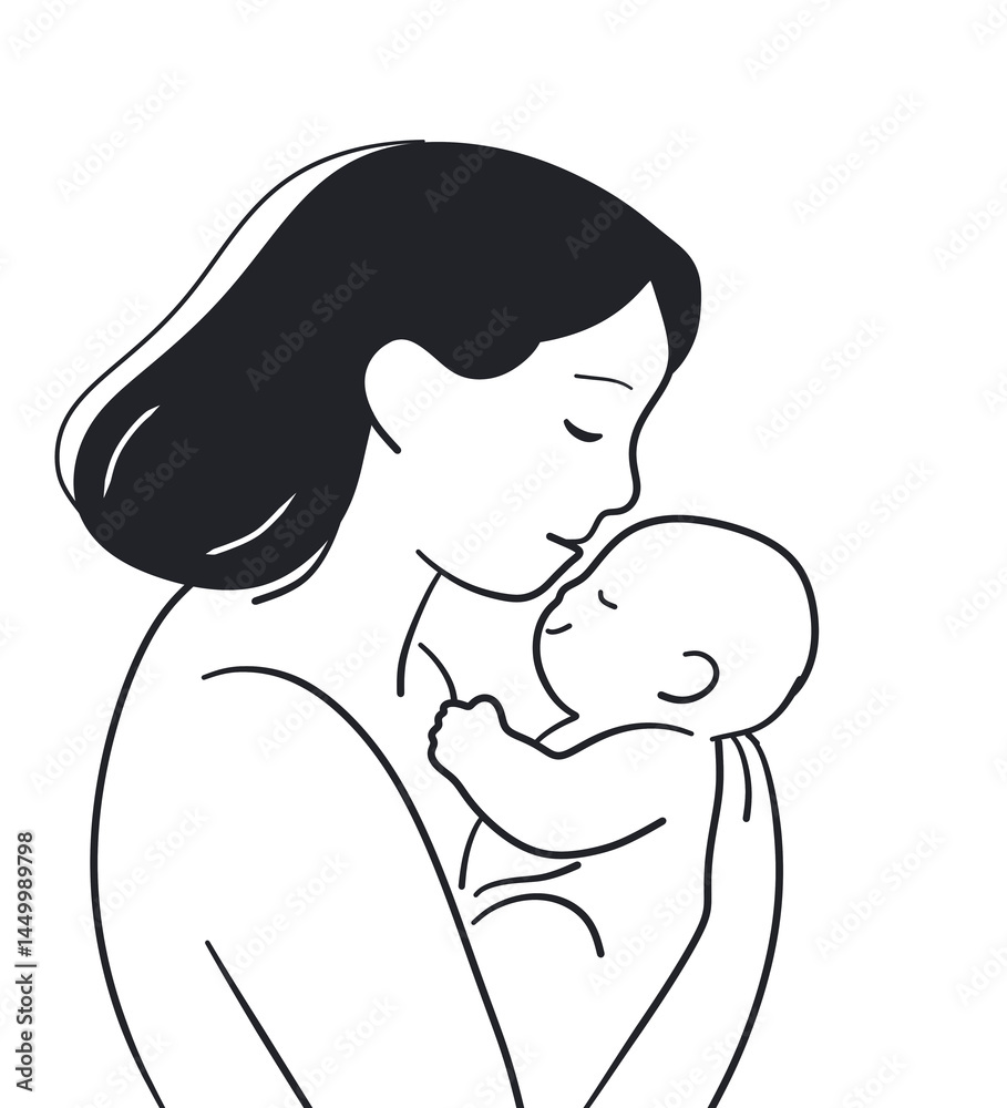 mothers day ilustration line art mothers day ilustration line art