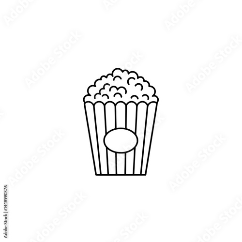Popcorn icon representing concepts of snack time and fun movie nights