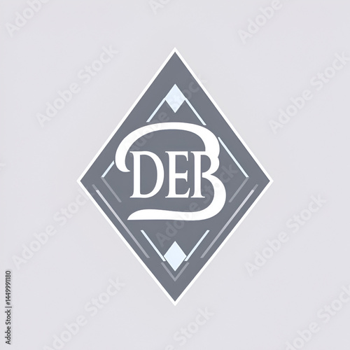 DEB Logo letter monogram with diamond shape design template.