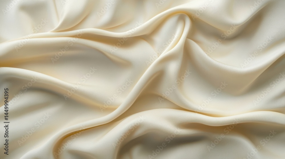 Obraz premium Soft cream-colored fabric draped elegantly, creating gentle folds and shadows