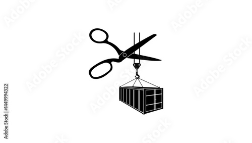 symbol of protectionism, black isolated silhouette of customs