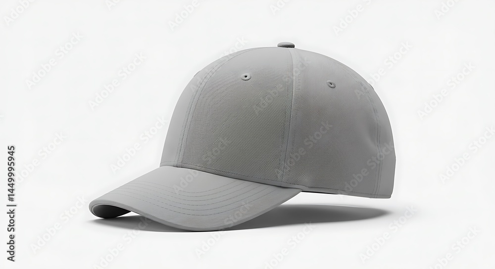 Fototapeta premium Grey Baseball Cap Mockup: A Clean, Simple Design for Branding and Customization
