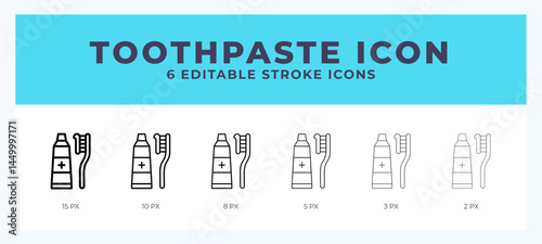 Toothpaste line icon. Thin line. Bold line. Vector illustration.