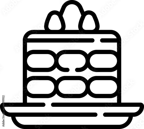 tiramisu illustration on a white background 
