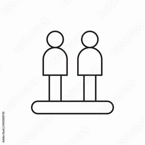 People standing queue line icon vector sign