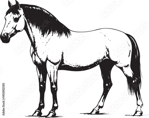 standing horse drawing