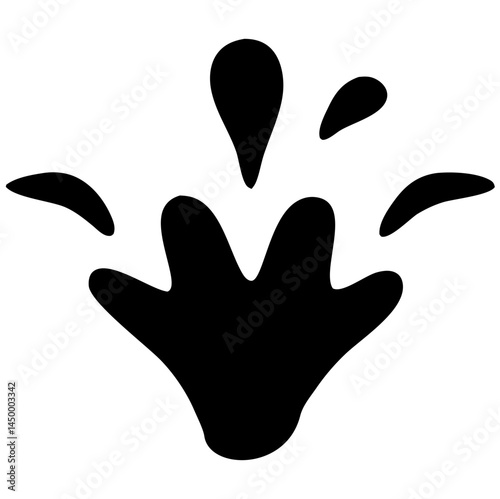 Vector silhouette of dynamic water splash and droplet