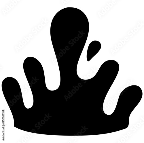 Vector silhouette of dynamic water splash and droplet