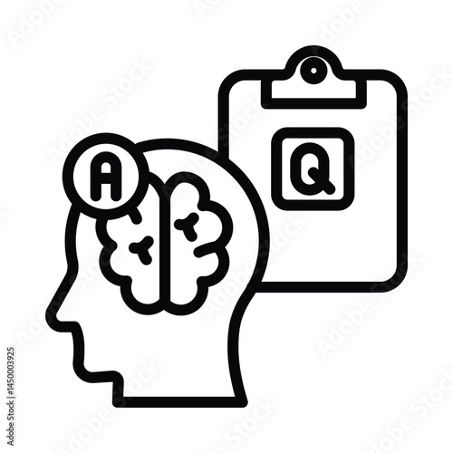 Q & A Vector outline icon. Eps10 file 