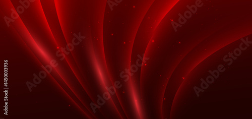 Red glowing curve ray background with lighting effect sparkle.
