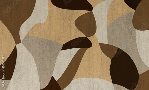 Fototapeta Naklejka Na Ścianę i Meble -  interior wall home decoration and carpet design. 3d modern illustration wallpaper decor canvas flat art. colorful shapes, circles, and lines, minimalist design in a light background.	