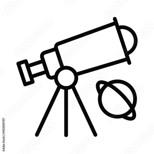 Telescope Vector outline icon. Eps10 file 