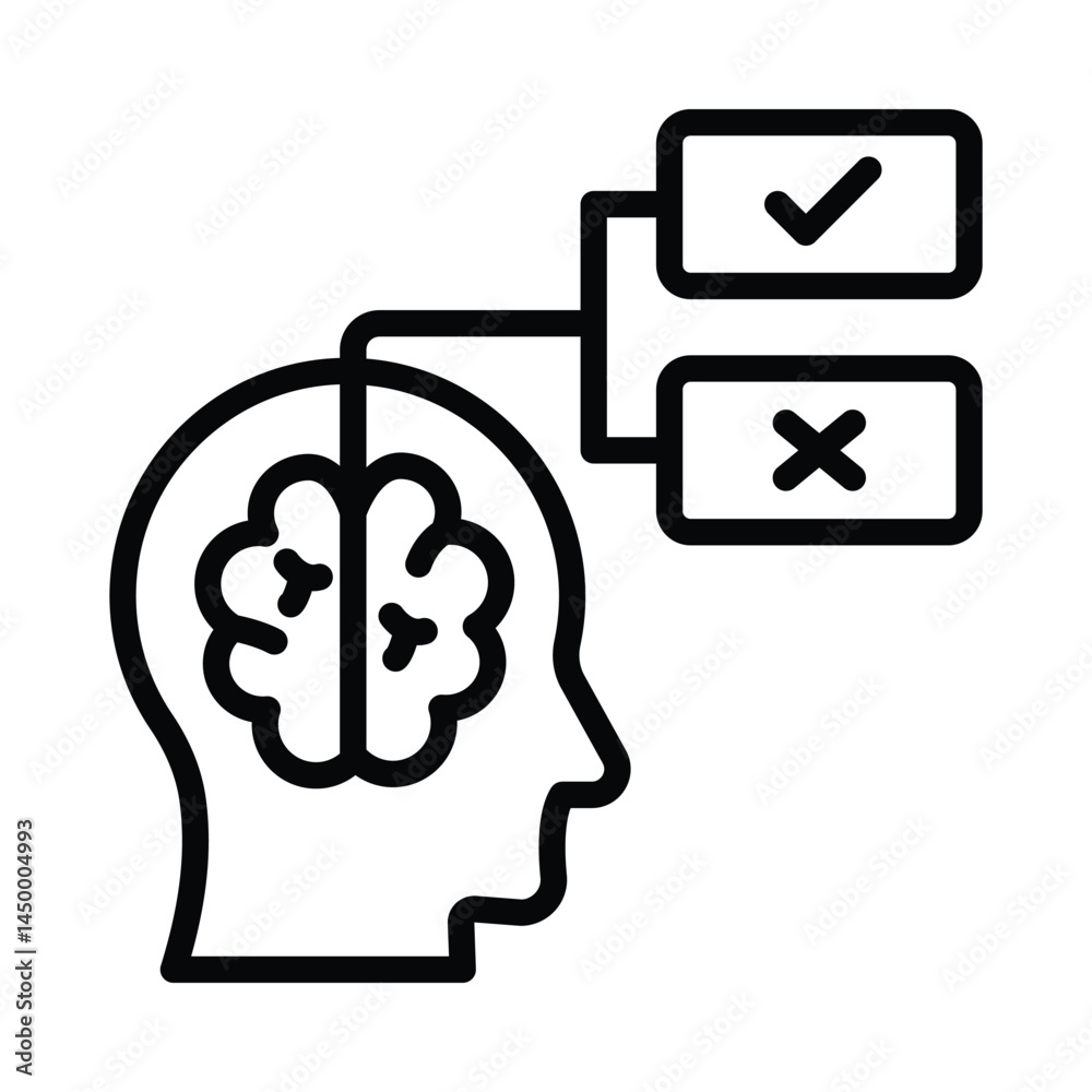 Decision Making Vector outline icon. Eps10 file Decision Making Vector outline icon. Eps10 file