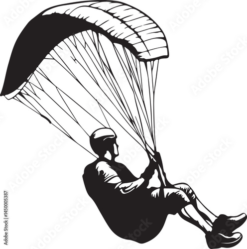 paraglider silhouette vector