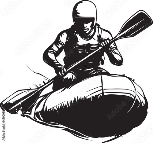 vector illustration of a man on a boat