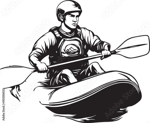 rafting athlete in a boat