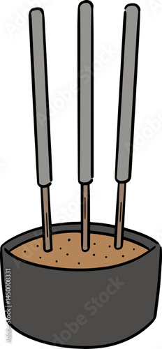 Illustration of incense stick
