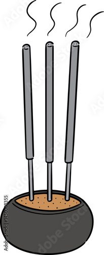 Illustration of incense stick
